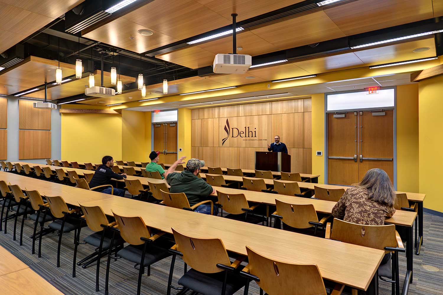 The academic building renovation at Sanford Hall includes appropriate fine tuning of artificial lighting, improved indoor air quality and HVAC system efficiency.