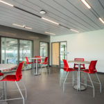 Second floor common area seating in theGene Haas Center for Advanced Manufacturing Skills at Hudson Valley Community College